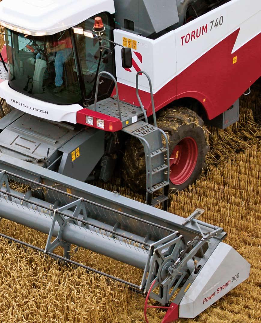POWER STREAM Header 9 Large diameter auger prevents high-stemmed crops from wrapping.
