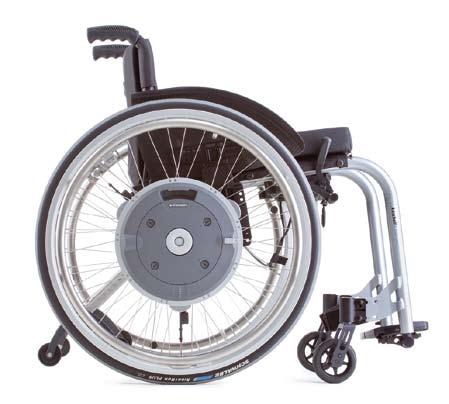 The load on muscles and joints is relieved. Only minimal force is required to drive the chair alone and the driver s radius of action is increased.