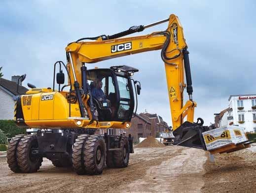 JS145W WHEELED EXCAVATOR Mono or two piece boom available.