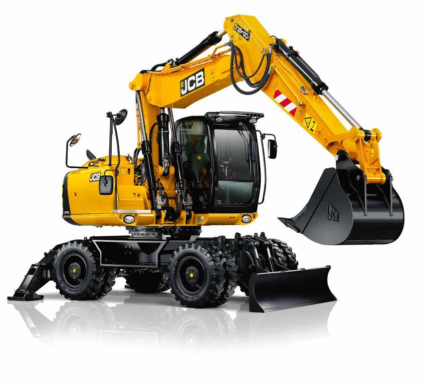 JS160W WHEELED EXCAVATOR. 3. The working environment The robust steering column and controls are independently adjustable so that it s simple to find the perfect operating position. 4.