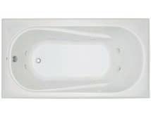 72 BATHING 60" L x 36" W x 22" H End drain Textured slip-resistant bottom Acrylic Optional Accessories: Cable drain: MB643 or MB644 Skirt (WH/BS): MIRSK60 Tile flange kit: PFTLK Air Baths: