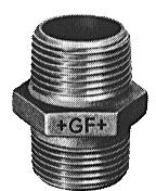 Malleable Iron Pipe Fittings 1 /8 222 407 1 /4 199 370 3 /8 234 461 1 /2 134 249 3 /4 152 282 Fig.280 (ISO N8) Hexagon Nipple M.