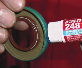 Apply Loctite 248 Medium Strength Threadlocker Stick to the outside diameter of the oil seal. 3.