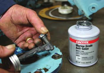 Loctite Marine Grade Anti-Seize is metal-free and has superior water washout resistance. n STEPS 1.
