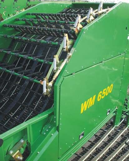 The laterally attached concave cylinders and the flat support mechanism ensure excellent visibility of the sieving channel from the tractor seat.