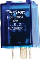 HDF03054 3 PIN ELECTRONIC WIGWAG LED FLASHER ELECTRONIC WIGWAG LED FLASHER 3 PIN HDF03058 VOLTAGE: AMPS: FLASH RATE: TERMINALS: 12VDC 60mA 60-120 FPM (+)(L1)(L2) Variable Load Electronically