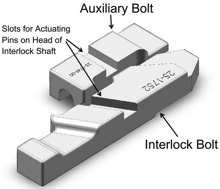 Auxiliary Bolt for 3I-615 or 3I-430 Crane Interlocks Interlock Bolt and Auxiliary Bolt for