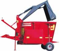 Gigant 500-900 Standard features 1 vertical Twin Stream auger Trioform auger knives Constant velocity PTO-shaft Loading arm with u-form hydraulic cutting system (model M) Also available with grab