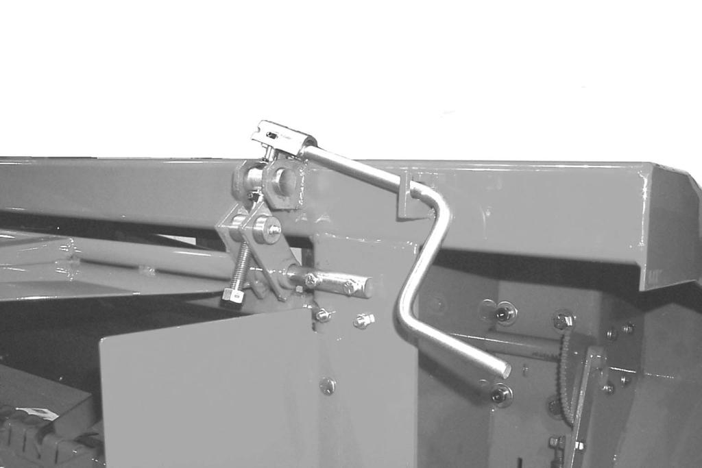Chapter 7 Adjustments CONDITIONING HOOD ADJUSTMENT (Fig. 6) A hood is used above the flail conditioner to control, condition and direct the crop toward the rear of the unit.