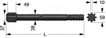 SHANK ADAPTERS Intended for use with Sandvik / Tam Rock Drills R0CK DRILL FACE
