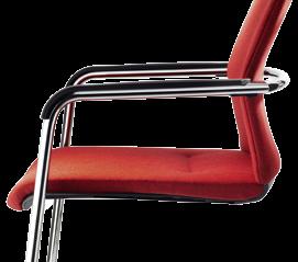 chair) Bright chrome-plated tubular steel Armrest pads