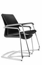 Conference/visitor chair, with four legs, normal height backrest, management grade upholstery not