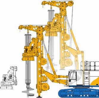Low Headroom System for large drilling depths: The BG 28 H low headroom drilling rig can also be configured for large drilling depths in limited headroom conditions.