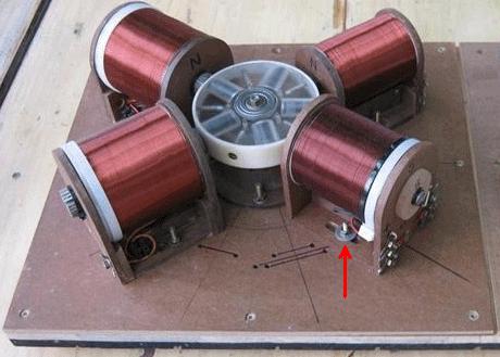 The generator can be used in different configurations, and initially, here is one version which charges three 12-volt batteries as well as producing its continuous output.