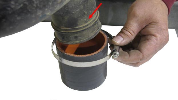 for a good seal. You must trim the factory clamp position locator as shown above.