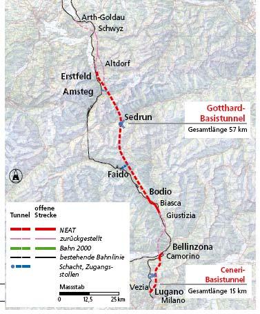 Future New ETCS L2 lines, North-South Corridor, Tunnels GBT GBT 57km 57kmdouble track track tunnel tunnel up up to to 240 240 trains trainsper per day day (1/4 (1/4 P, P, 3/4 3/4 C) C) Headway 180