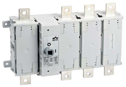 LOAD BREAK SWITCHES 315-400 A VKE SERIES Compact size saves space The modular structure enables the drive mechanism position to be varied Front operated Available as 1-, 2-, 3-, 4- and 6-pole