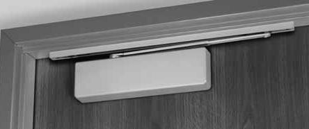 A variation of the standard slide track application is available for pocket doors, where it is desirable to have the door closer completely concealed when