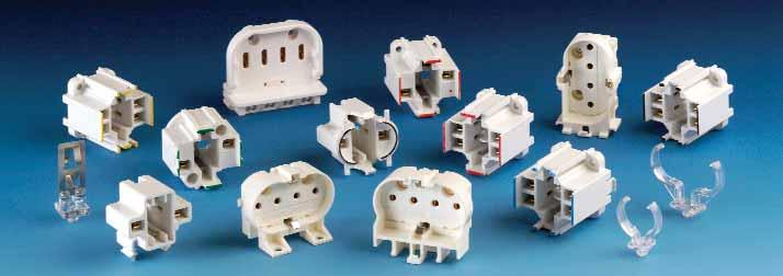 bi-pin, high output and recessed double contact Connectors and starter bases Compact Fluorescent Lampholders (CFL s) Styles with G24q/GX24q base, G24d base, GX23/GX23-2 base and