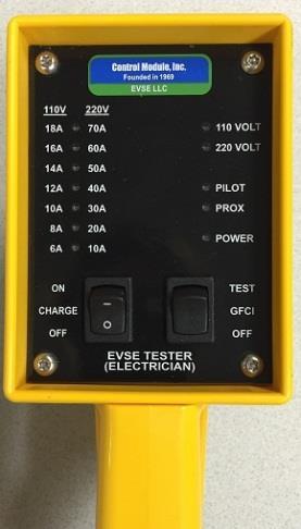Introduction to the Model 3840 Electrician EVSE Tester The Model 3840 Electrician EVSE Tester is a hand-held test unit that emulates an electric vehicle and is used to test the operation and safety