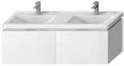 1242.6 H 683 / W 840 / D 427 mm 4.0J42.7.401.xxx.1 Vanity unit 135 with two drawers 274,37 297,23 for double washbasin 8.1442.0 H 480 / W 1280 / D 467 mm 4.0J42.7.402.xxx.1 Vanity unit 135 with four drawers 297,23 297,23 new for double washbasin 8.