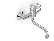 1 NARIVA Single-level mixer on request for washbasins spout reach 210 mm, chrome 3.111J.7.004.240.