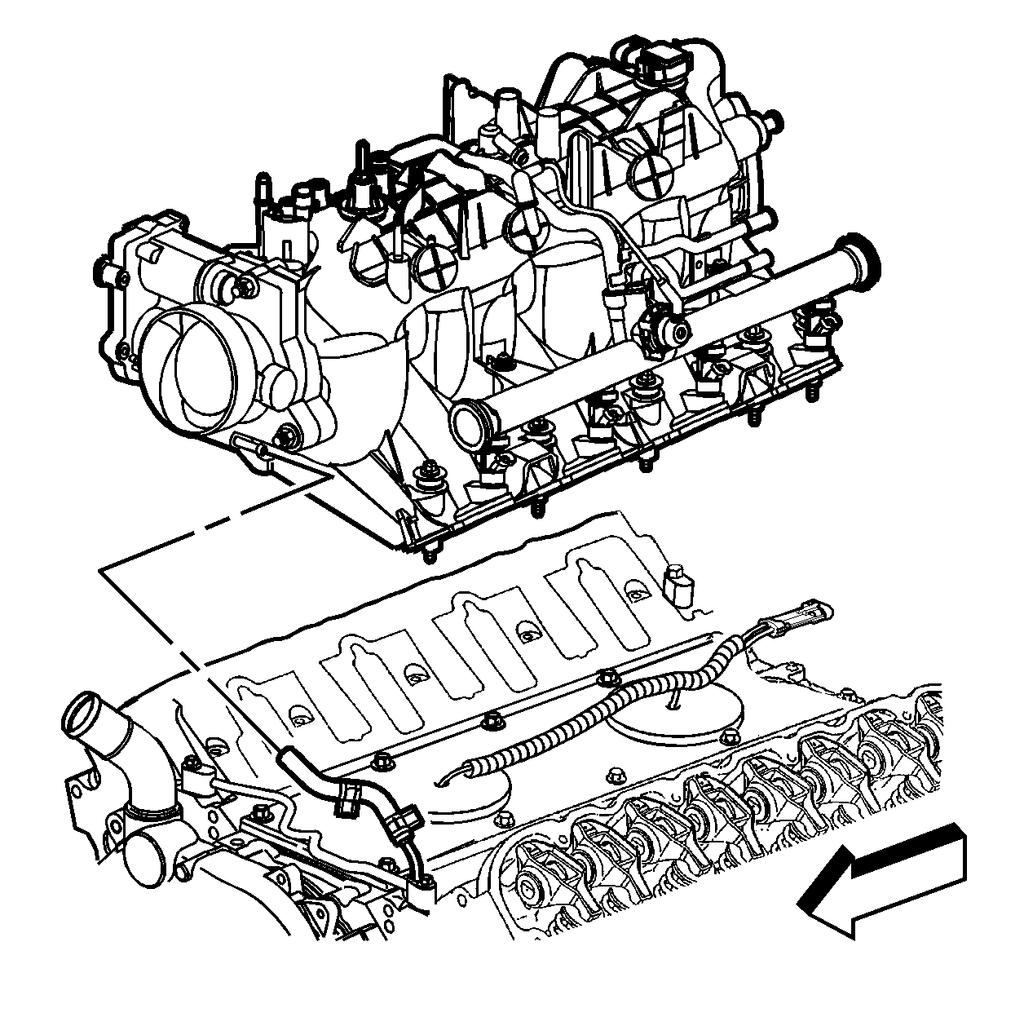 Page 8 of 14 2. Install the intake manifold. 3. Apply a 5 mm (0.20 in) bead of threadlock GM P/N 12345382, (Canadian P/N 10953489) or equivalent to the threads of the intake manifold bolts.