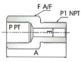 auge Adapter Pipe Plug P-P,, BSPP P1-P, NP A P-P, NP A SA-04-04 1/4 19 1/4 27.7 3.