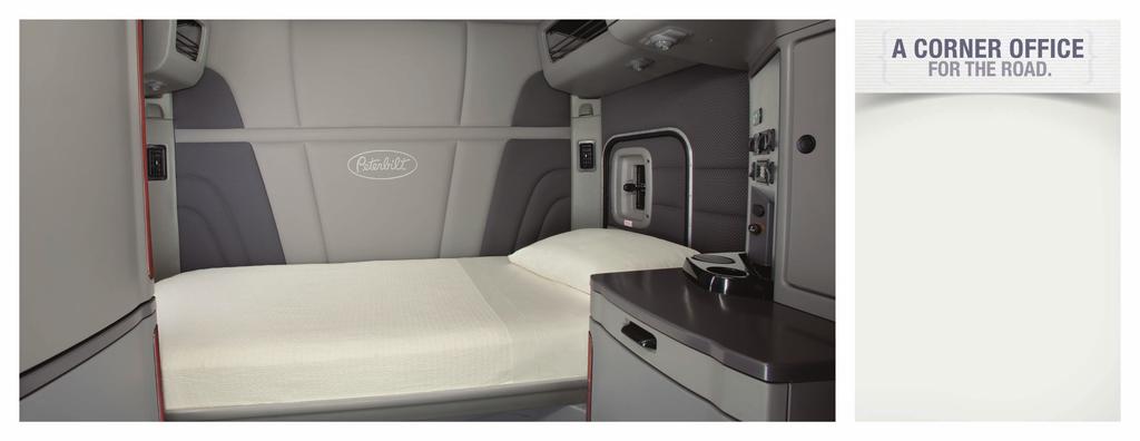 Providing the comforts of home, the spacious 579 sleeper is unmistakably Peterbilt.
