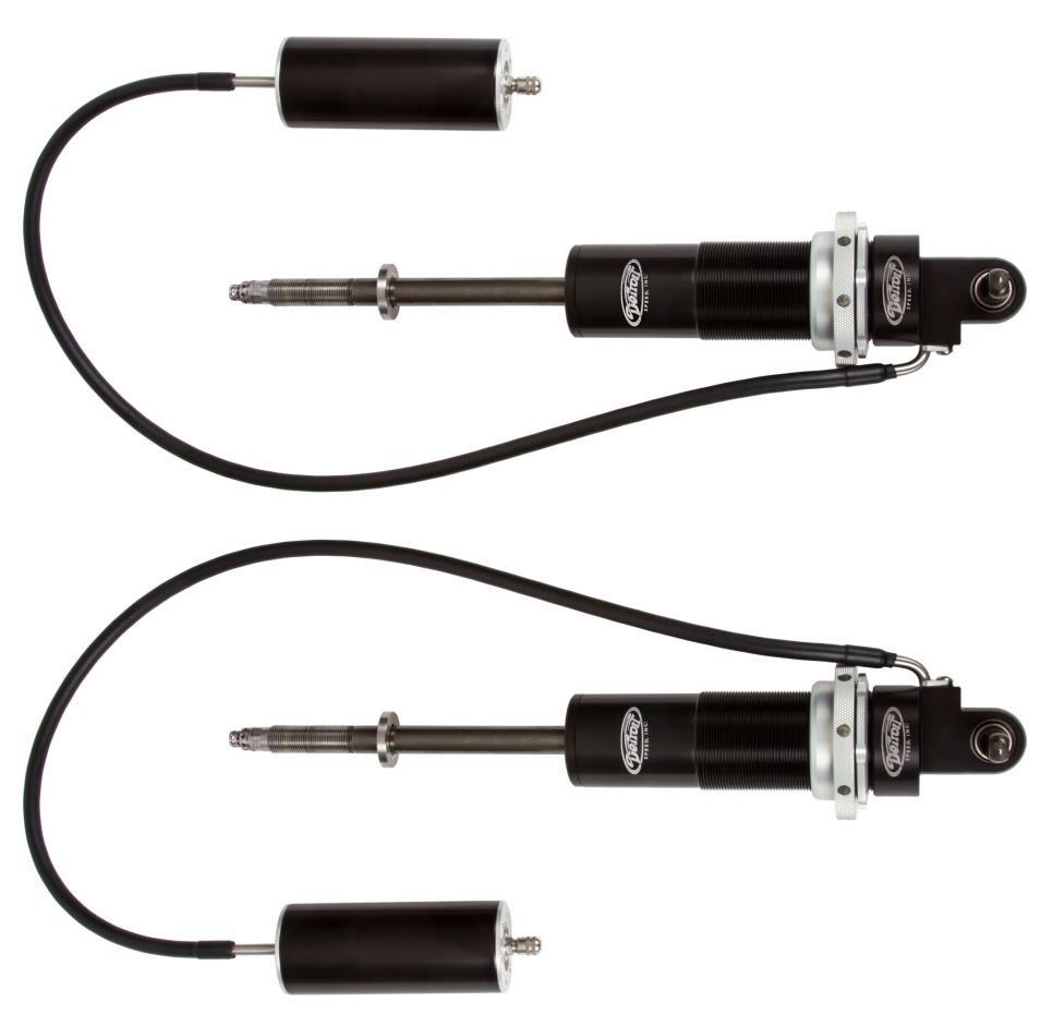 DSE Double Adjustable Shocks w/remote Canisters To change from the recommended Detroit Tuned valving, adjustments can be made independently to both the high and low speed settings.