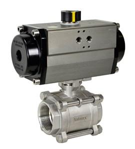 ir ctuated all Valves 3-Piece Stainless Steel, ull Port 1/4 to 3 SERIES eatures Spring Return or ouble cting ctuators ull Port direct mount ISO5211 valve Swing-out bolted body design for easy