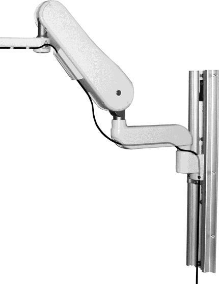 3 A pass-through channel slide allows cables to run behind the arm within the channel.