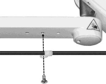 B and C). A Flexible Cable Guide beneath the arm manages cables going between the front of the Arm and the Extension.