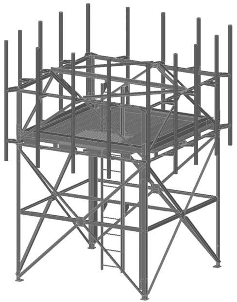 14.10 HW- & JW- Rooftop Frame Kit for Microwave Antennas These all-inclusive Kits provide the Rooftop Frame, cable trays, full work platform with hatch, climbing ladder, pipe mounts and antenna