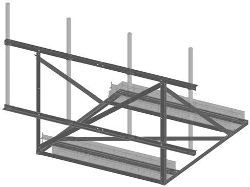 The Frames have a face width of 16' and are 3' high. B2530 Non-Penetrating Rooftop Ballast Frame $680.