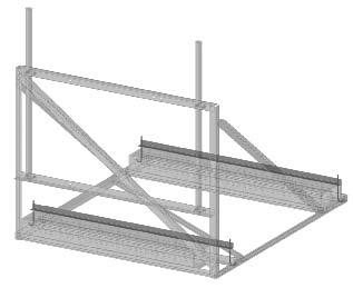 The Kit is furnished with 2" x 2" angles that extend over the blocks for the length of the ballast trays and are held to the Frame with 1 /2" diameter x 9" long hookbolts, with 7" long thread.