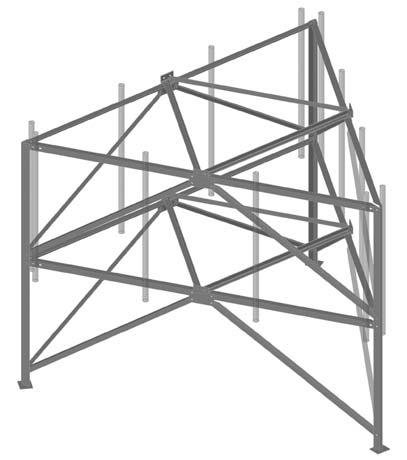 14.6 Tri-Sector Rooftop Frame for Anchored Installation The Tri-Sector Rooftop Frame enables installation of up to twelve panel antennas for three sectors on one rooftop, threeleg structure.