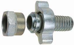 Ground joint fittings are made from plated ductile iron. Small size stems are plated carbon steel and small double spuds are brass.