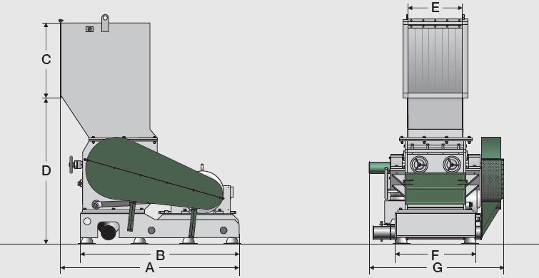 H 35 and 50 Series heavy duty granulators The heavy duty granulators of the H 35 and 50 series offer a wide array of different rotor designs with widths ranging from 500mm to 1000mm with a diameter