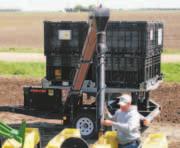 Telescoping belt can easily fill a 40' planter 4-Box Rotary Seed Tote 12-Volt power swing discharge conveyor.