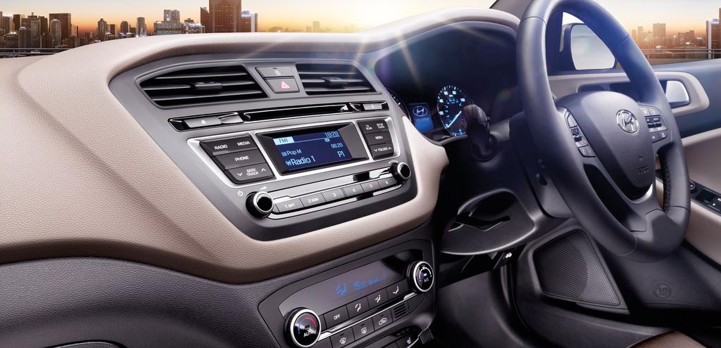 The New Generation i20 places you at its heart. Every interior aspect has been crafted with quality in mind, so you can enjoy a refined and comfortable environment.