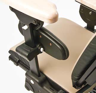 Slide the armrest through the hip guide and into the chair slot.