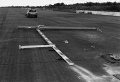 Mak et al. 45 FIGURE 8 crash test. Damage sustained by installation in first low-speed The option of lengthening the pole structure was therefore selected.