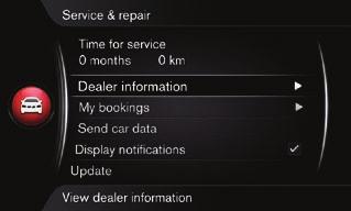 How do I make a call to my workshop or book a service*? In the normal view for the MY CAR source, press OK/MENU and select Service & repair.
