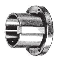 Lower the assembly onto the shaft. The assembly must slide onto the output shaft enough to ensure the shaft key runs the entire length of the bushing bore.