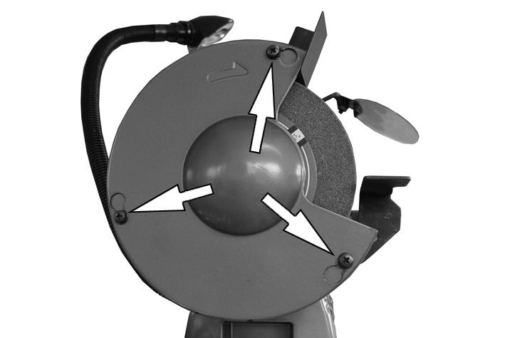 REPLACING THE WHEELS WARNING: THE POSITIONS OF THE GRINDING WHEEL AND WIRE WHEEL SHOULD NOT BE INTERCHANGED, AS THIS MAY RESULT IN INJURY OR DAMAGE TO THE PRODUCT WARNING: DO NOT USE DAMAGED GRINDING