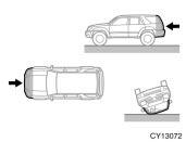 Collision from the rear Collision from the front Vehicle rollover The SRS side airbag and curtain shield airbag system may not inflate if the vehicle is subjected to a collision from the side at