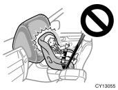 CAUTION Never install a rear facing child restraint system on the front passenger seat because the force of the rapid inflation of the front passenger airbag can cause death or serious injury to the