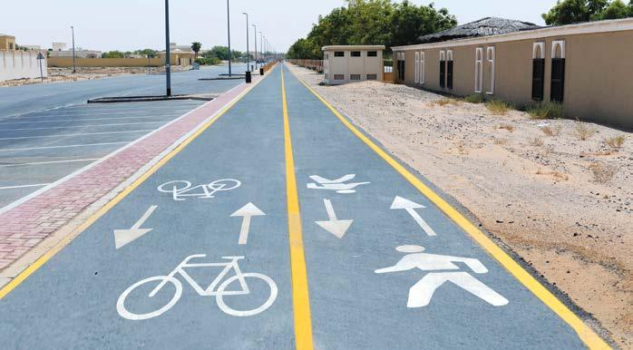 Our Projects Opening cycle tracks in 3 residential districts next month Cycling tracks extend 32 km and cost AED 67 m The Roads and Transport Authority (RTA) opened cycle tracks stretching 32 km in
