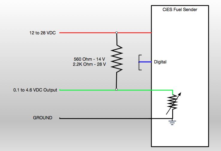 5.4. ANALOG VOLTAGE OUTPUT Figure 5-6 Analog Voltage Out Illustration The Fuel Sender operates as a variable resistor to ground in